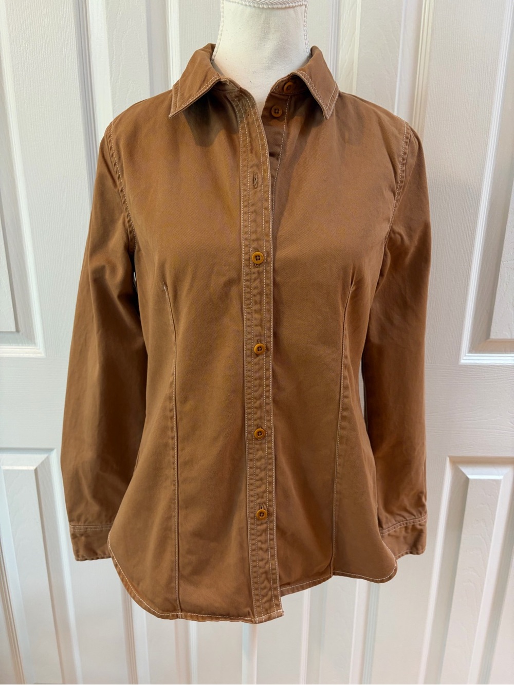 Madewell Fallen Timber Darted in Button-Up Regerative Chino Cotton Shirt Size 6